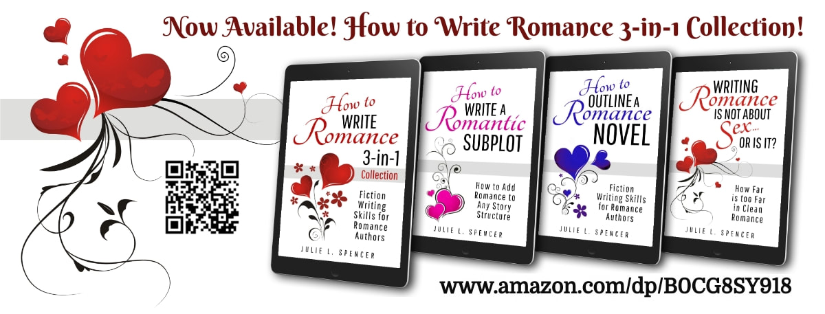 Picture of books in How to Write Romance Series by Julie Spencer